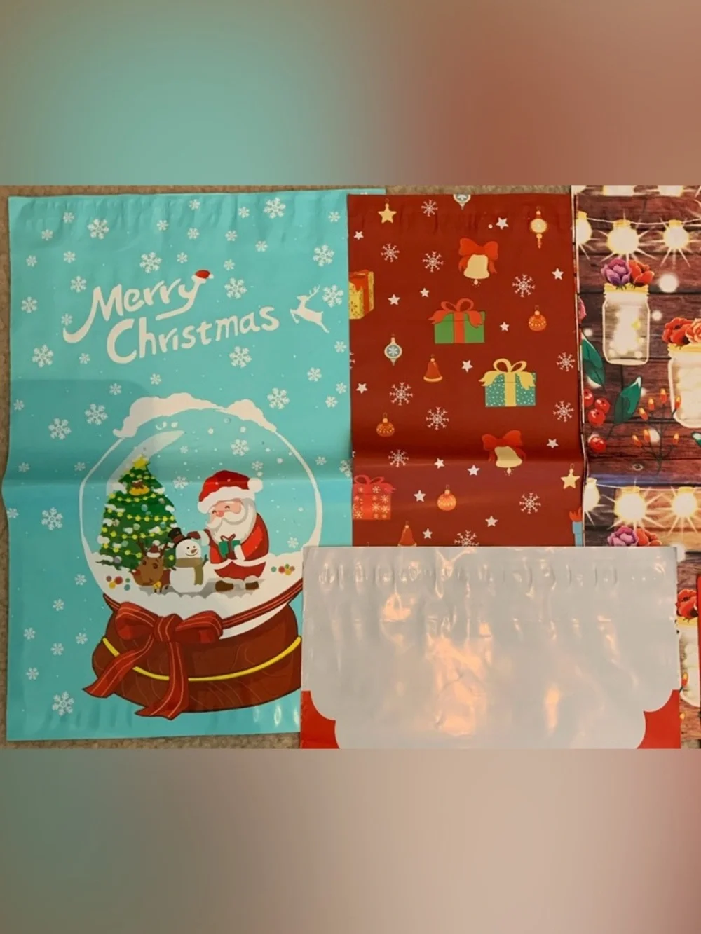Christmas/Holiday Variety Pack Lot of 20 Polymailers & 20 Stickers (6X9) (10X13)